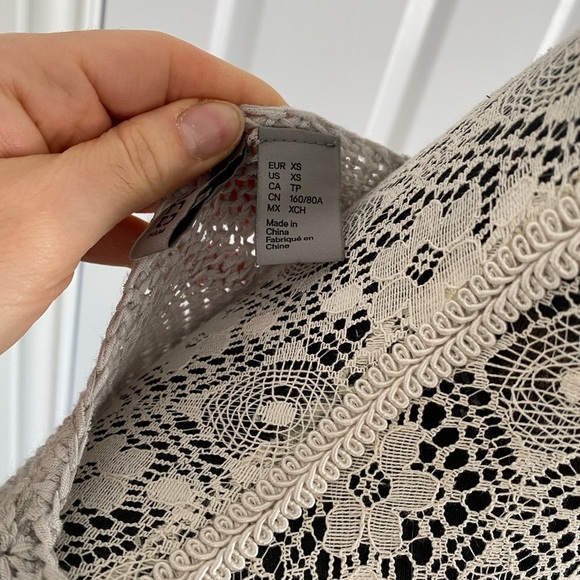 H&M asymmetrical knit woven tunic sweater worn once size XS oversized grey gray - Picture 5 of 5